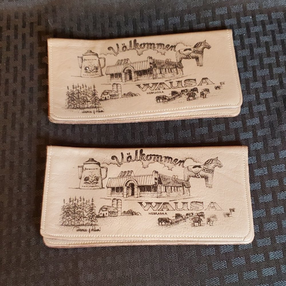 Vintage Leather Checkbook Holders - WAUSA, NE